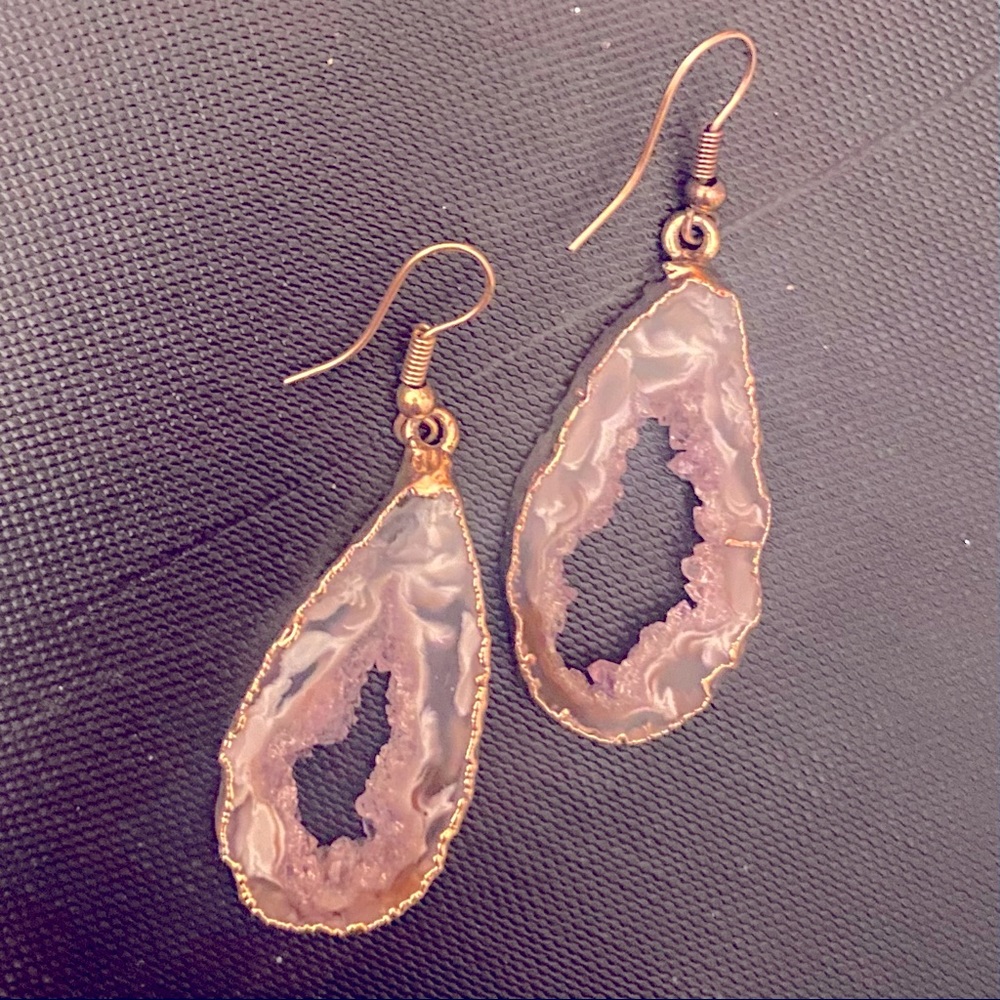 Raw crystal earrings